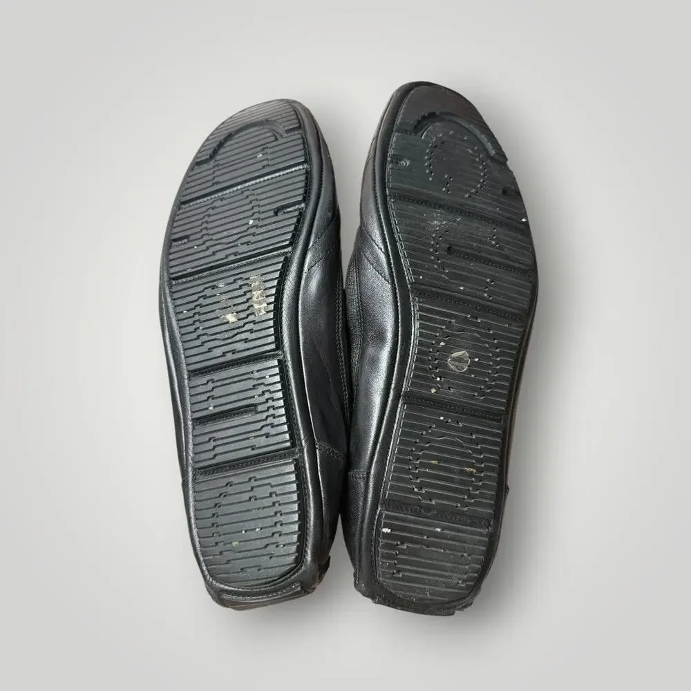 Gucci Black Leather & GG Canvas Low Top Sneakers Shoes Men’s Size 9.5